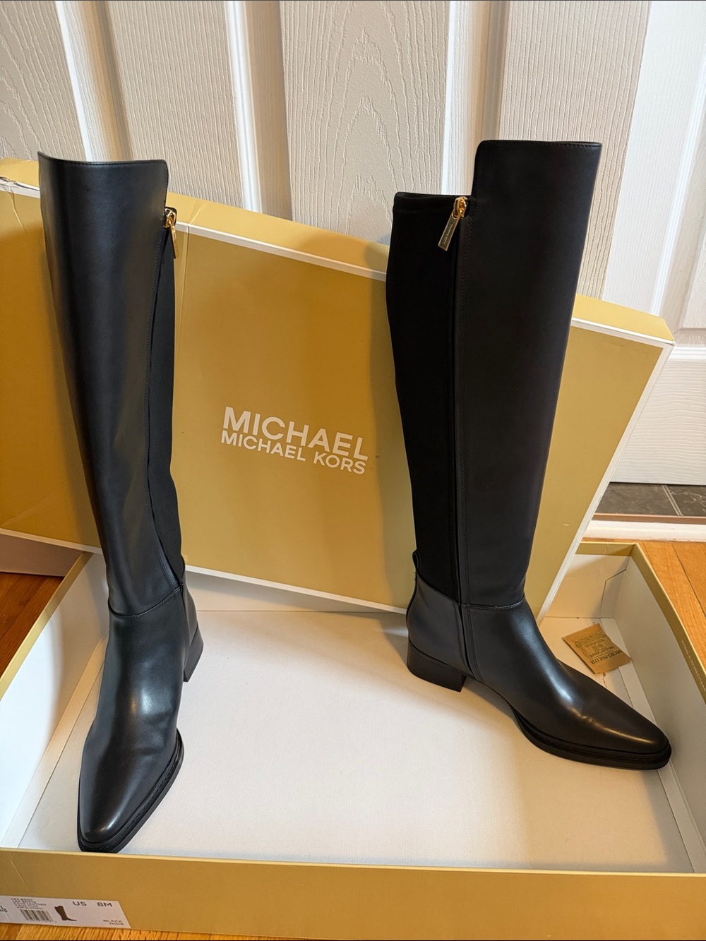Michael Kors Black Over-the-Knee Zip Boots Size 8